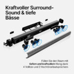 Soundbar Pro S2 für TV, PC, Laptop & Home Cinema / Elegante Bluetooth Soundbar mit Subwoofer-Surround-Sound / HDMI - 图片 2