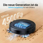 Saugroboter mit Wischfunktion / 4000Pa Saugkraft / Intelligente Reinigungsrouten / App-Steuerung / 150 Min. Laufzeit / Teppicherkennung / Einfache Wartung / Alexa & Google kompatibel - 图片 2