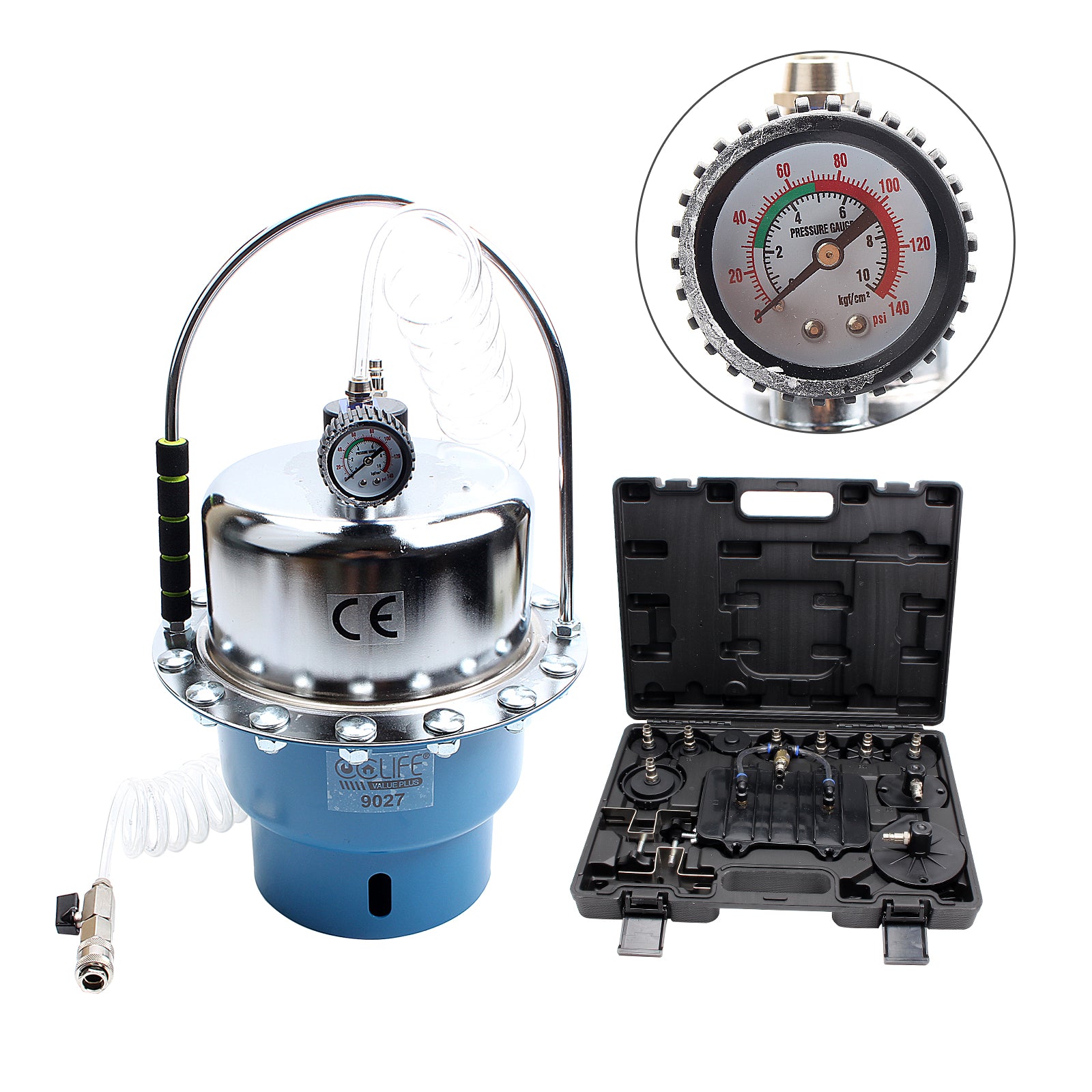 3913ece0808a1799845d405bdd88e9a4 5L Professioneller pneumatischer Bremsflüssigkeitsentlüftungssatz Kupplungsentlüftungswerkzeug - 图片 1