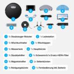 Saugroboter mit Wischfunktion / 4000Pa Saugkraft / Intelligente Reinigungsrouten / App-Steuerung / 150 Min. Laufzeit / Teppicherkennung / Einfache Wartung / Alexa & Google kompatibel - 图片 7