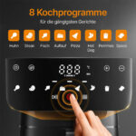 Heißluftfritteuse mit 5,5 Liter Kapazität und digitalem LED-Touchscreen - 图片 3