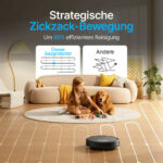 Saugroboter mit Wischfunktion / 4000Pa Saugkraft / Intelligente Reinigungsrouten / App-Steuerung / 150 Min. Laufzeit / Teppicherkennung / Einfache Wartung / Alexa & Google kompatibel - 图片 4