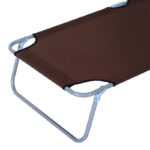 Sonnenliege Gartenliege klappbar mit Sonnenschutz Braun 187x58x36 cm für Terrasse & Balkon - 图片 8