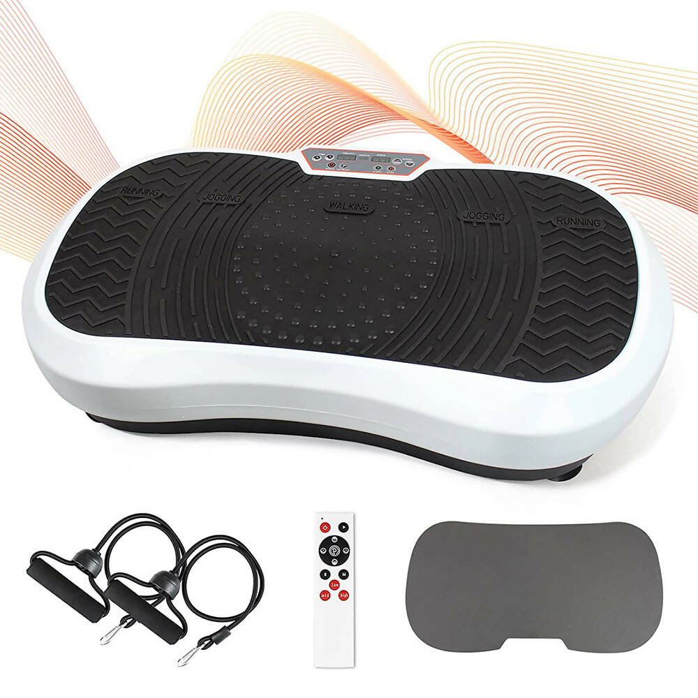 ayhTeGCbVN Vibrationsplatte mit 12 Programmen und 99 Intensitätsstufen für effizientes Training / Fitnessplatte inkl. Fernbedienung und 2 Widerstandsbändern / Fett verlieren und Fitnesstraining von Zuhause mit Vibrationsgerät - 图片 1