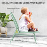 Set 3-teilig aus Stahl Wetterfest Gartenmöbel Set, Balkonmöbel Set, Grün - 图片 5