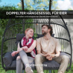 Hängesessel mit Gestell faltbar Hängekorb mit Kissen, Polyrattan, für 2 Personen, belastbar bis 260kg Sessel für Balkon Terrasse, Dunkelgrau - 图片 4