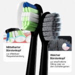Elektrische Zahnbürste Pro / Schallzahnbürste / USB-Aufladbar / Wasserfest / 5 Programme / 6 Bürstenaufsätze / Mit Schutzhülle - 图片 8
