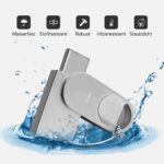 USB Stick 64GB / USB C & USB 2.0 / 2-in-1 OTG Speicherstick / Mini Metall Memory Stick / Schlüsselanhänger / Silber - 图片 5