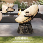 Papasansessel Rattan 360° drehbar Korbsessel mit Kissen Durchmesser 90 cm, für Wohnzimmer, Garten, Balkon, Beige - 图片 5
