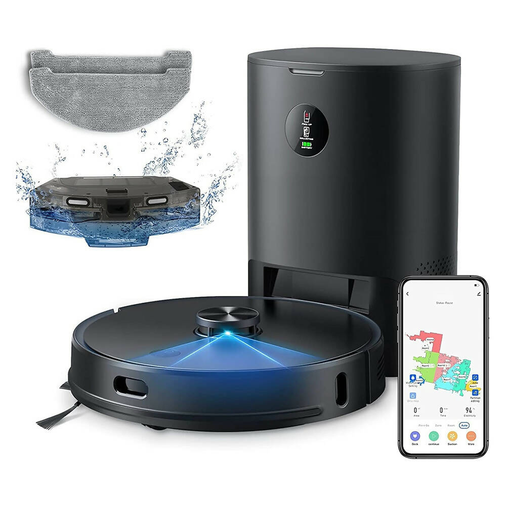 eI5CBsdAtN Saugroboter 6 Pro mit Absaugstation / 3.5L Staubbehälter / 250 Minuten Laufzeit / 4000PA / Intelligente Routenführung mit Lidar - 图片 1