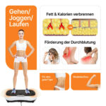Vibrationsplatte mit 12 Programmen und 99 Intensitätsstufen für effizientes Training / Fitnessplatte inkl. Fernbedienung und 2 Widerstandsbändern / Fett verlieren und Fitnesstraining von Zuhause mit Vibrationsgerät - 图片 4